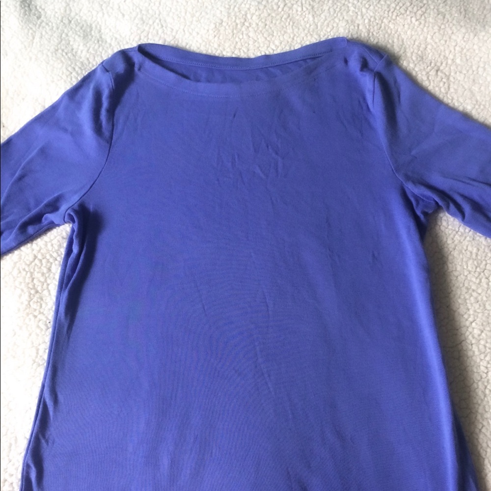 Charter Club Purple Elbow-Sleeve Top